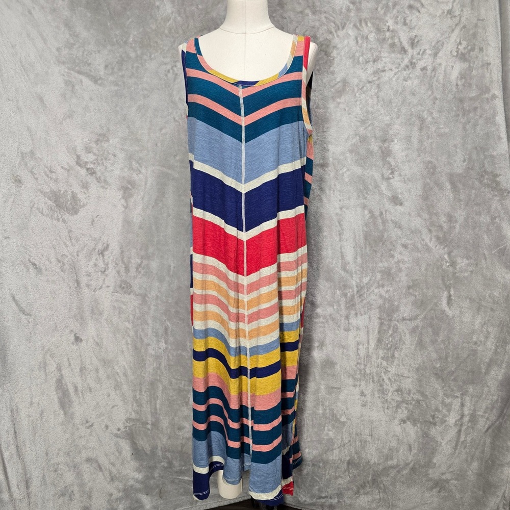 Saturday Sunday by Anthropologie Dress Womens M Multi Color Striped Chevron Maxi